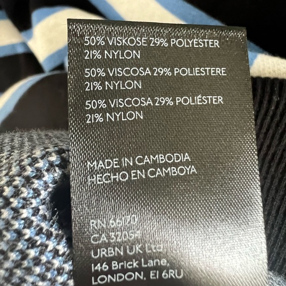 NWT new by Anthropologie color block sweater dress blue white stripes medium - Picture 12 of 16